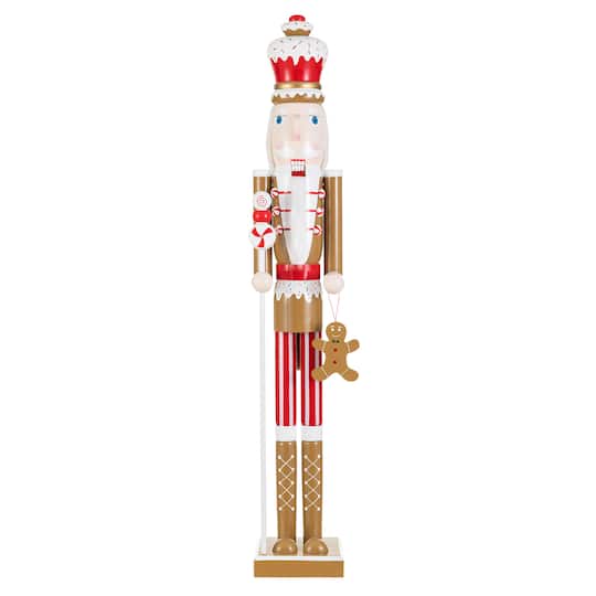 Glitzhome® 42" Wooden Christmas Gingerbread Man Nutcracker